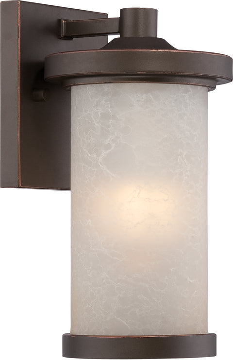 Nuvo Lighting 62/641 Diego LED Outdoor Small Wall Mount Sconce with Satin Amber Glass