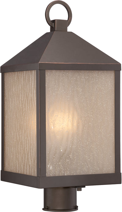 Nuvo Lighting 62/664 HAVEN LED OUTDOOR POST MAHGNY BRNZE/TEA STAIN GLASS