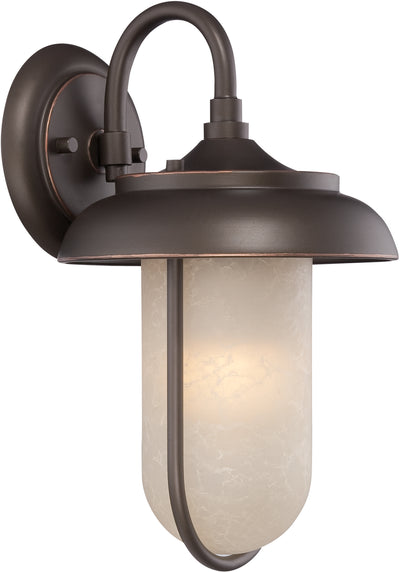 Nuvo Lighting 62/671 TULSA LED OUTDOOR SMALL WALL MAHGNY BRNZE/SATIN AMBR GLSS