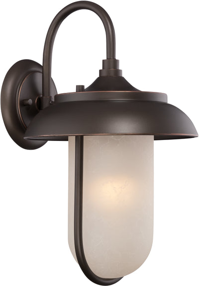 Nuvo Lighting 62/672 TULSA LED OUTDOOR LRGE WALL  MAHGNY BRNZE/SATIN AMBR GLSS