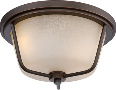 Nuvo Lighting 62/683 TOLLAND LED OUTDOOR FLUSH  MAHGNY BRNZE/CHAMPAGNE GLSS