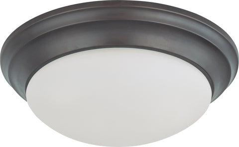 Nuvo Lighting 62/789 LED Light Fixture 14 Inch Flush Mounted Frosted Glass Mahogany Bronze Finish 120 277V