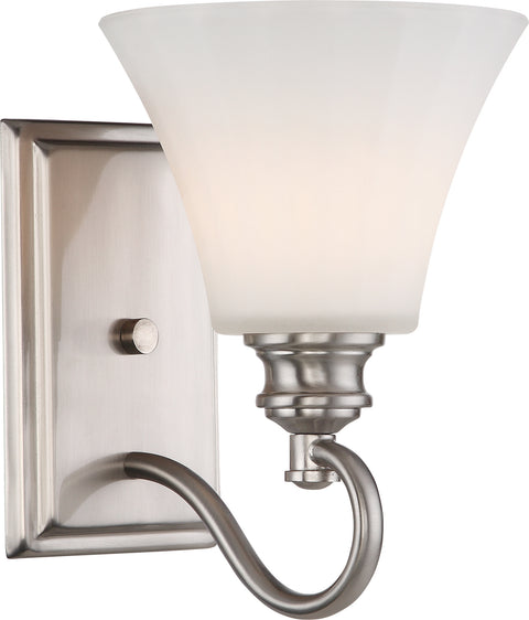 Nuvo Lighting 62/801 TESS 1 LIGHT LED VANITY  BR NICKEL/FROSTED FLUTED GLASS