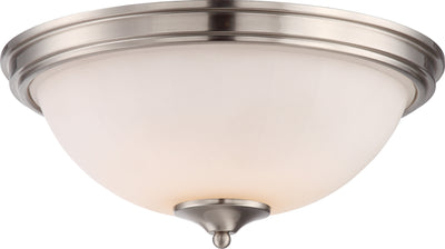 Nuvo Lighting 62/809 TESS 1 LIGHT LED FLUSH DOME  BR NICKEL/FROSTED FLUTED GLASS