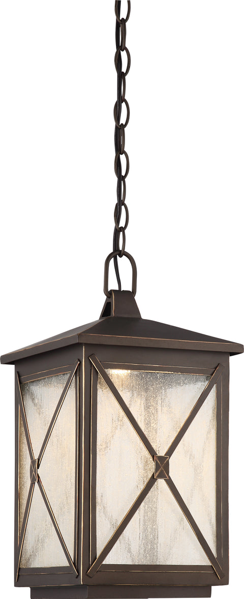 Nuvo Lighting 62/814 ROXTON 1 light OUTDOOR HANG LANT  UMBER BAY/CLEAR SEEDED GLASS