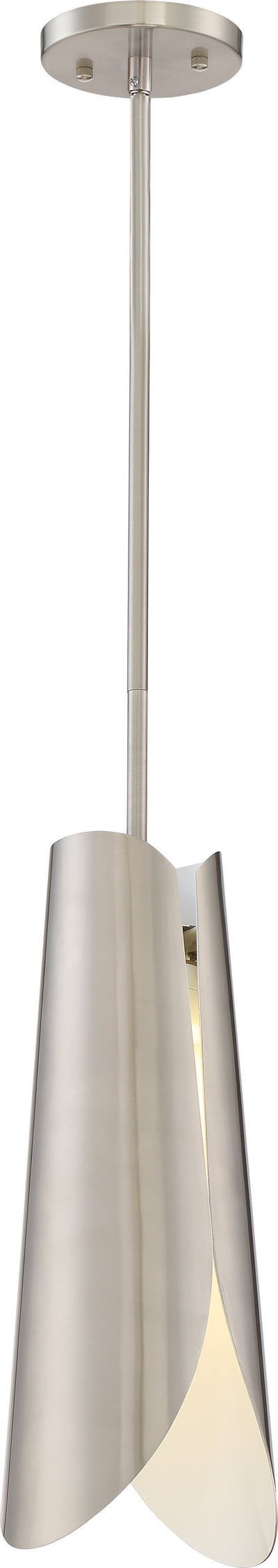 Nuvo Lighting 62/841 THORN 1 light SMALL LED PENDANT BR NICKEL W/ WHITE ACCENTS