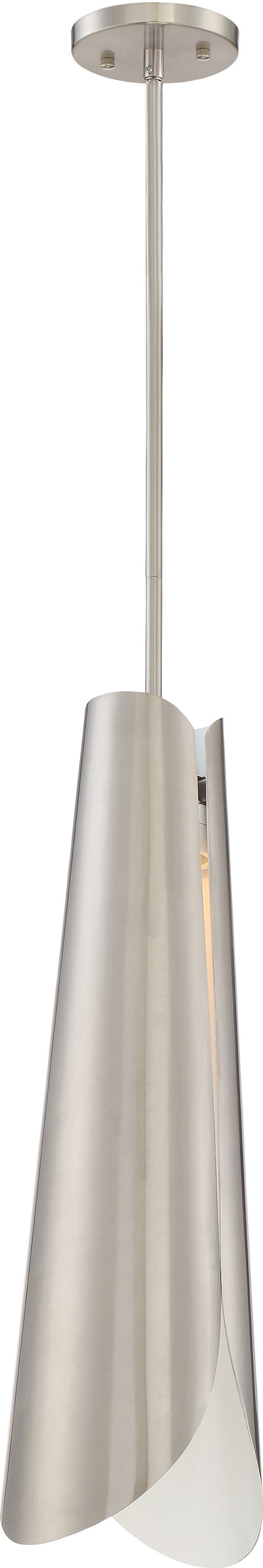 Nuvo Lighting 62/842 THORN 1 light LARGE LED PENDANT BR NICKEL W/ WHITE ACCENTS
