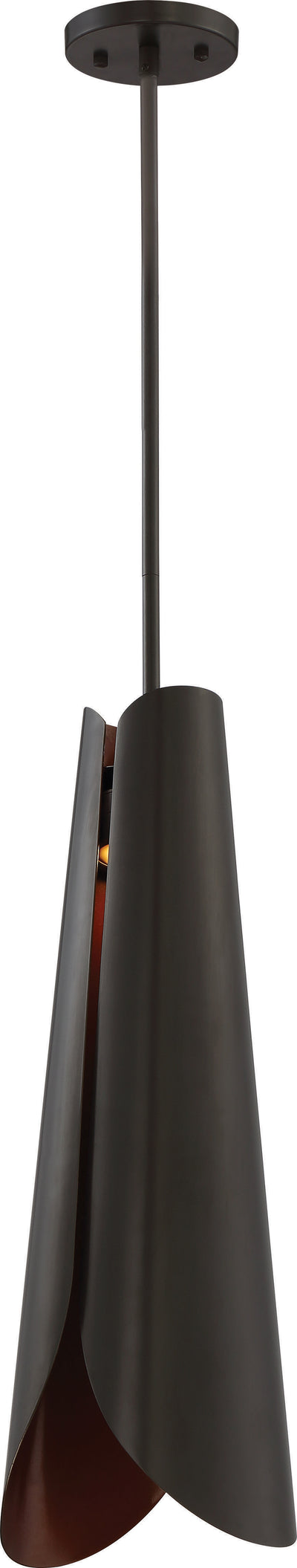 Nuvo Lighting 62/847 THORN 1 light LARGE LED PENDANT DARK BRONZE W/ COPPER ACCENTS