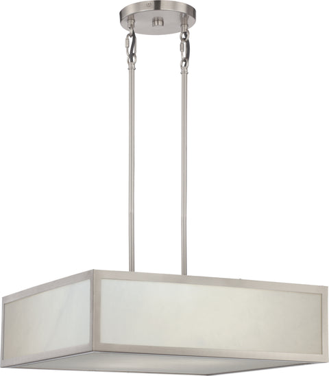 Nuvo Lighting 62/893 Crate LED Pendant Fixture with Gray Marbleized Acrylic Panels Brushed Nickel Finish