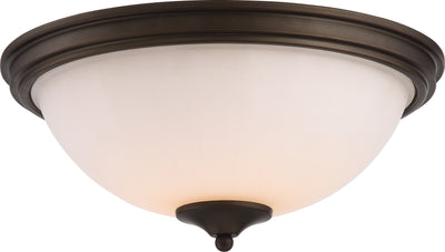 Nuvo Lighting 62/909 TESS 1 LIGHT LED FLUSH DOME  FOREST BRZ /FROSTED FLUTED GL