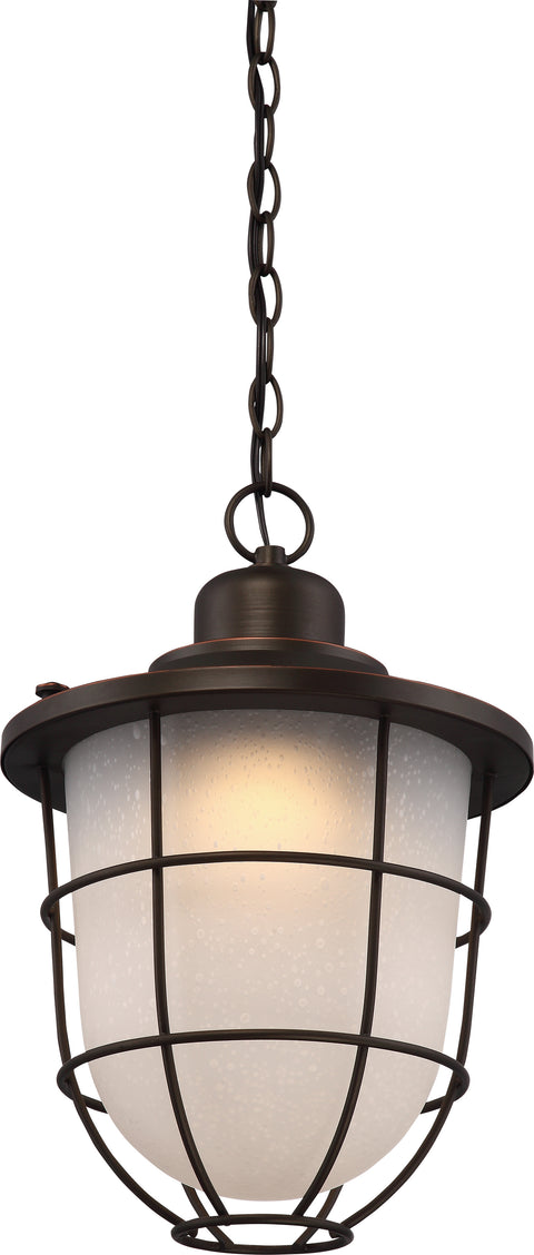 Nuvo Lighting 62/946 BUNGALOW 1light OUTDOOR HANG  MAHOGANY BRONZE/ETCH SEED GL