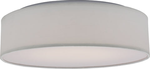 Nuvo Lighting 62/990R1 15 Inch Fabric Drum LED Decor Flush Mount Fixture White Fabric Shade Acrylic Diffuser