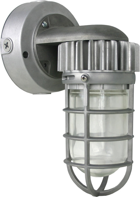 Nuvo Lighting 65/078 LED Vapor Proof Wall Mount Sconce Mount Silver Finish Silver Finish 120 277V