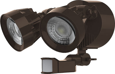 Nuvo Lighting 65/094 LED Security Light Dual Head Motion Sensor Included Bronze Finish 4000K 2000 Lumens