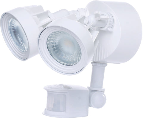 Nuvo Lighting 65/108 LED Security Light Dual Head Motion Sensor Included White Finish 4000K 2000 Lumens