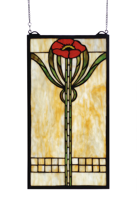 Meyda Lighting 67789 11"W X 20"H Parker Poppy Stained Glass Window