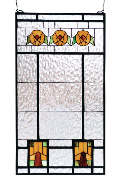 Meyda Lighting 68104 18"W X 32"H Aurora Dogwood Stained Glass Window