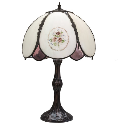 Meyda Lighting 68597 22"H Roses Hand Painted Table Lamp