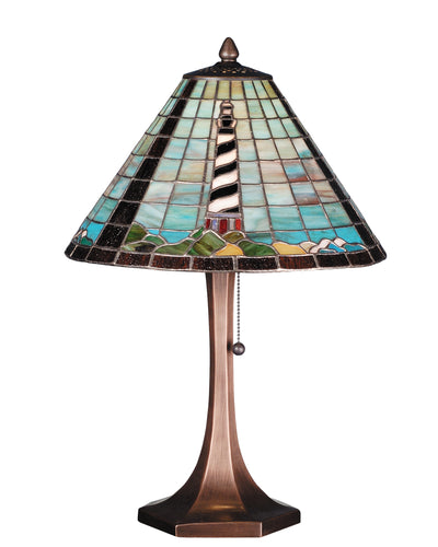 Meyda Lighting 69409 21"H The Lighthouse on Cape Hatteras Table Lamp