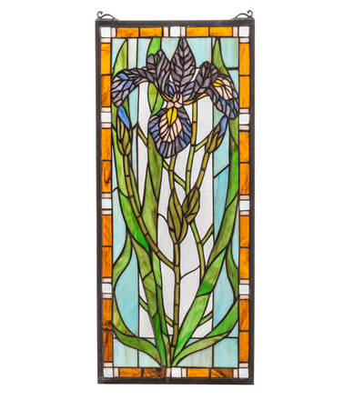 Meyda Lighting 69829 12"W X 28"H Iris Stained Glass Window