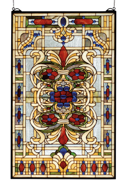 Meyda Lighting 71268 22"W X 35"H Estate Floral Stained Glass Window