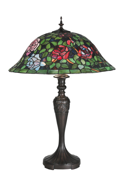 Meyda Lighting 72443 28"H Tiffany Rosebush Table Lamp