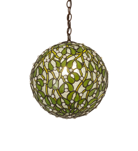 Meyda Lighting 81735 12"W Mistletoe Ball Pendant