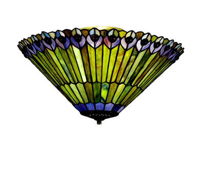 Meyda Lighting 82882 17"W Tiffany Jeweled Peacock Wall Sconce