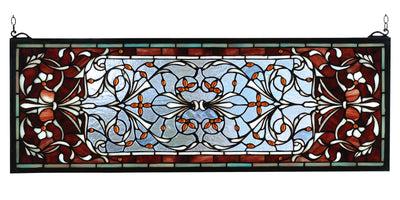 Meyda Lighting 98059 28"W X 10"H Versaille Transom Stained Glass Window