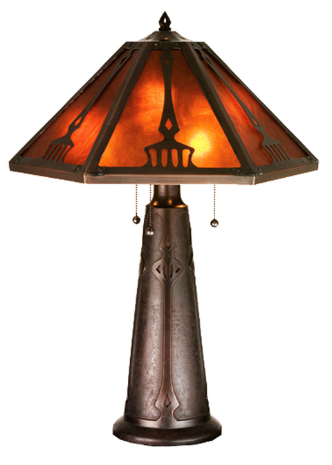 Meyda Lighting 98516 29"H Grenway Amber Mica Table Lamp