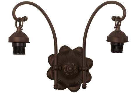 Meyda Lighting 98633 13"W Mahogany Bronze 2 LT Wall Sconce Hardware