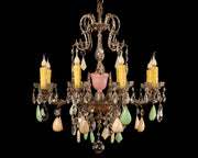 One of a Kind Limoge Fragonard Medallion and Alabaster Chandelier by The Ozone Collection