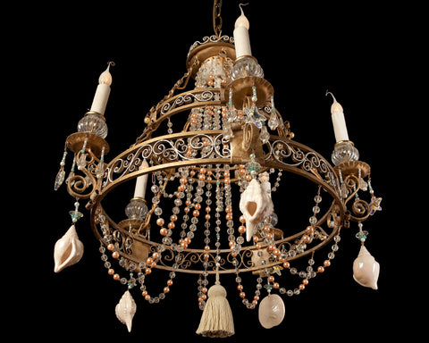 Vintage tiered beach front chandelier by The Ozone Collection