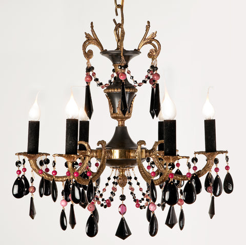 Ozone Collection one of a kind black crystal chandelier