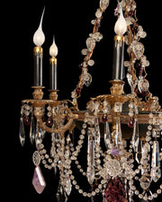 One of a Kind Vintage Amethyst Rock Crystal Vine Chandelier by The Ozone Collection