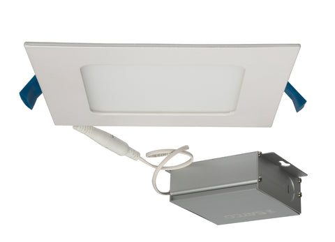 Nuvo Lighting S11613 12 watt LED Direct Wire Downlight Edge lit 6 inch 4000K 120 volt Dimmable Square Remote Driver