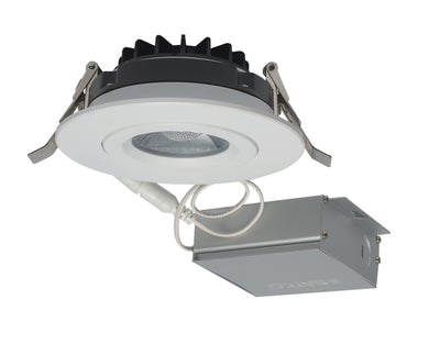 Nuvo Lighting S11618 12 watt LED Direct Wire Downlight Gimbaled 4 inch 3000K 120 volt Dimmable Round Remote Driver White