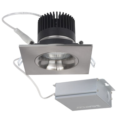 Nuvo Lighting S11629 12 watt LED Direct Wire Downlight Gimbaled 3.5 inch 3000K 120 volt Dimmable Square Remote Driver Brushed Nickel