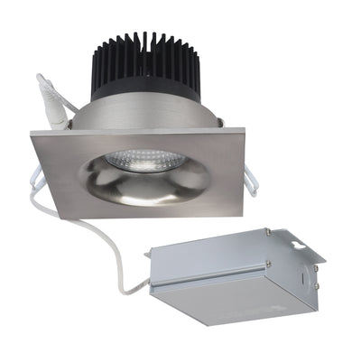 Nuvo Lighting S11635 12 watt LED Direct Wire Downlight 3.5 inch 3000K 120 volt Dimmable Square Remote Driver Brushed Nickel