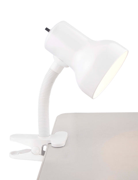 Nuvo Lighting SF76/227 Clip On Goose Neck Lamp Steel White Finish