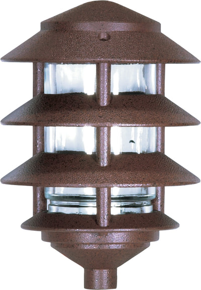 Nuvo Lighting SF76/633 Pagoda Garden Fixture Small Hood 1 light 3 Louver Old Bronze Finish