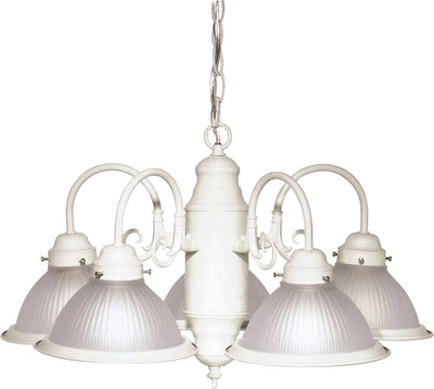 Nuvo Lighting SF76/693 5 Light 22" Chandelier With Frosted Ribbed Shades