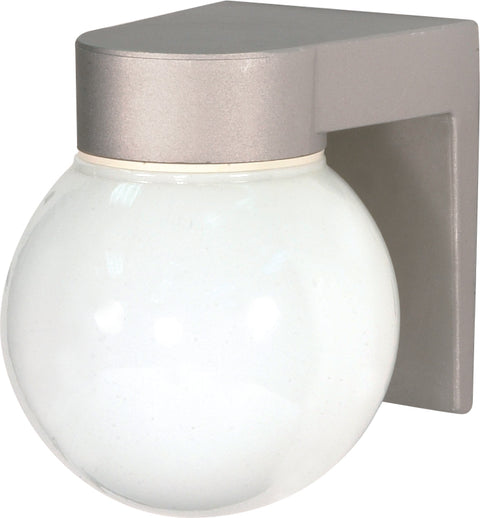 Nuvo Lighting SF77/139 1 Light 8" Utility Wall Mount Sconce Mount With White Glass Globe