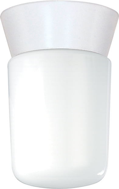 Nuvo Lighting SF77/533 1 Light 8" Utility Ceiling Mount With White Glass Cylinder