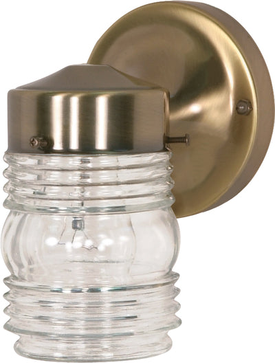 Nuvo Lighting SF77/995 1 Light 6" Porch Wall Mount Sconce Mason Jar with Clear Glass